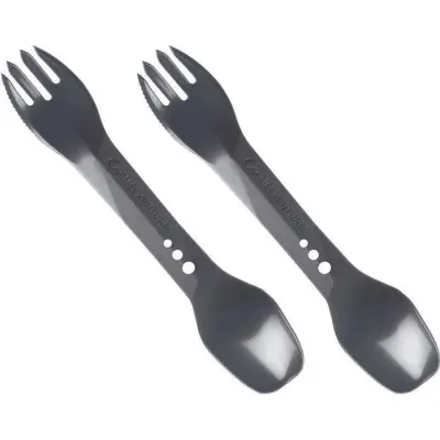 Lifeventure Ellipse Spork, 2-Pack Graphite