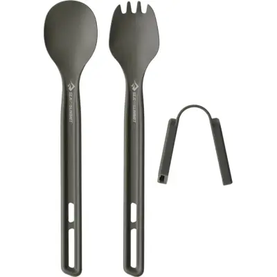 Sea To Summit Frontier Ul Cutlery Set 2pc Long Handle Spoon And Spork Aluminium