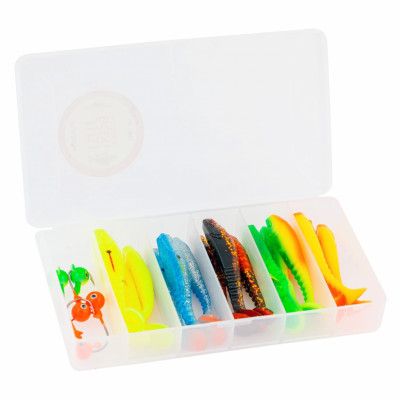 Fladen Jiggsortiment Abborre 15 jiggar + 5 jigghuvuden