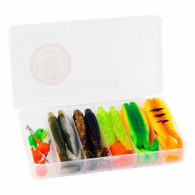 Fladen Jiggsortiment Gös L 20 jiggar + 5 jigghuvuden