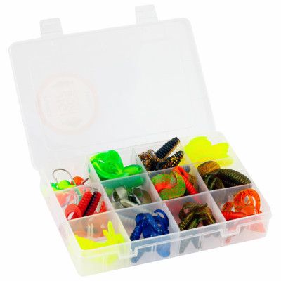 Fladen Jiggsortiment Larv 38 jiggar +6 jigghuvuden