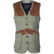 Chevalier Advie Tweed Shooting Vest Women Willow Green Checked