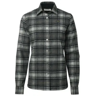 Chevalier Champ Wool Overshirt Women Charcoal Checked