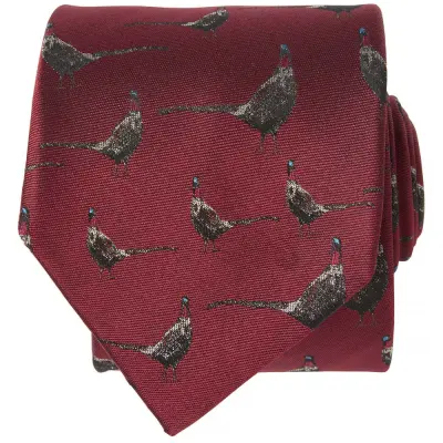 Chevalier Dixter Silk Tie Fox Red Pheasant