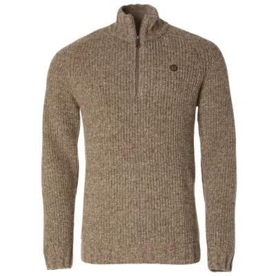 Chevalier Groby Half Zip Ol Pullover Saddle Brown Neps
