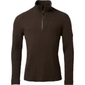 Chevalier Men's Antony Half Zip Wool Pullover Antler Brown