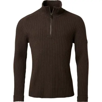 Chevalier Men's Antony Half Zip Wool Pullover  Antler Brown