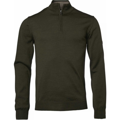 Chevalier Men's Aston Half Zip Merino Pullover Dark Green