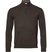 Chevalier Men's Aston Half Zip Merino Pullover Leather Brown