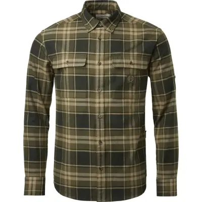 Chevalier Men's Heron Flannel Shirt Evergreen Checked