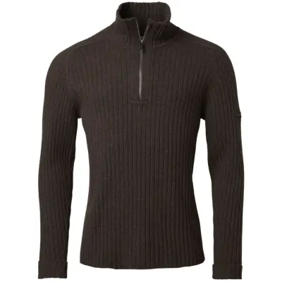 Chevalier M's Antony Half Zip Wool Pullover Antler Brown