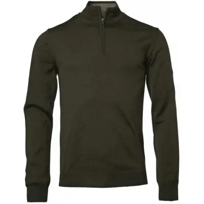 Chevalier M's Aston Half Zip Merino Pullover Leather Brown