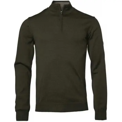Chevalier M's Aston Half Zip Merino Pullover Leather Brown