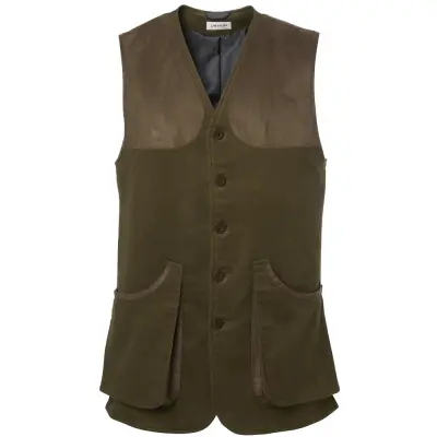 Chevalier M's Preston Moleskin Shooting Vest Forest Green