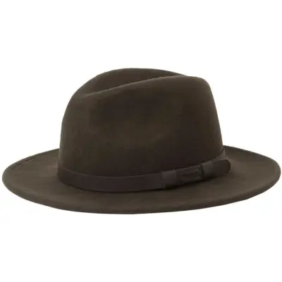 Chevalier Skye Wool Hat Unisex Leather Brown