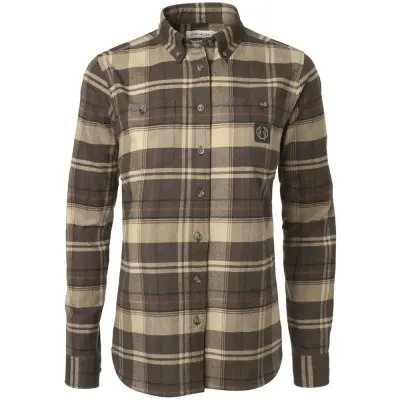 Chevalier W's Heron Flannel Shirt Soil Brown Checked