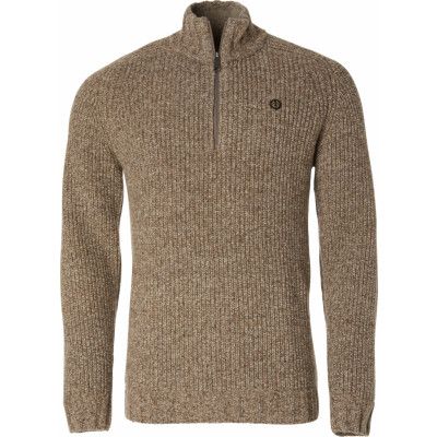 Chevalier Men's Groby Half Zip Wool Pullover Saddle Brown Neps
