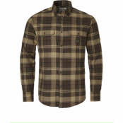 Chevalier Men's Heron Flannel Shirt Soil Brown Checked