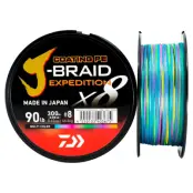 Daiwa J-Braid Expedition X8 Multicolor 300 m flätlina 0,20 mm