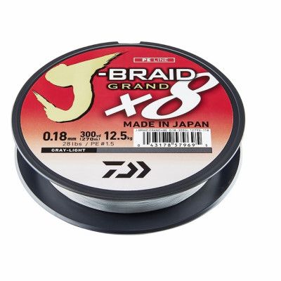 Daiwa J-Braid Grand X8 grå 135 m flätlina