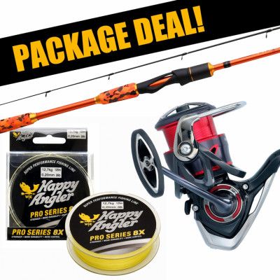 Patriot Fireball Xtreme Zander + Daiwa Fuego haspelset med flätlina