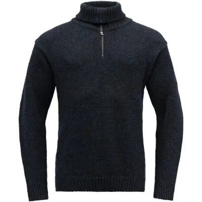 Devold Nansen Sweater Zip Neck Dark Blue Melange