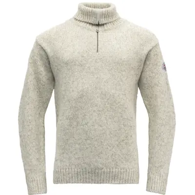 Devold Nansen Sweater Zip Neck Grey Melange