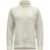 Devold Sørisen Wool High Neck Wmn Offwhite/Ink - L