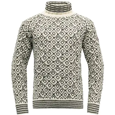 Devold Svalbard Sweater High Neck Off Off White/Anthracite
