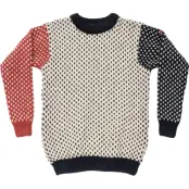 Devold Unisex Nordsjø Wool Sweater Offwhite/Navy/Marsala