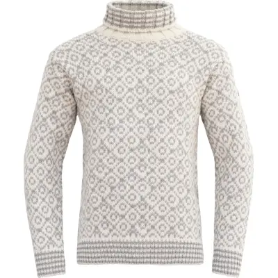Devold Unisex Svalbard Sweater High Neck Offwhite/Grey