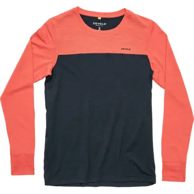 Devold Women's Classic Linear Long Sleeve Ink/coral