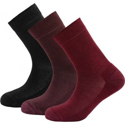 Devold Women's Daily Merino Medium Sock 3pk Beetroot Mix