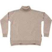 Devold Women's Sørisen Wool High Neck Stone/offwhite