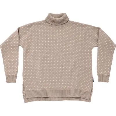 Devold Women's Sørisen Wool High Neck Stone/offwhite