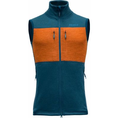 Devold Men's Egga Grid Merino Vest Flood/Flame