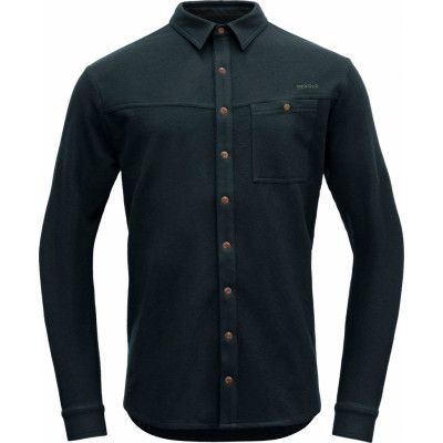 Devold Men's Keipen Merino Button Shirt Ink
