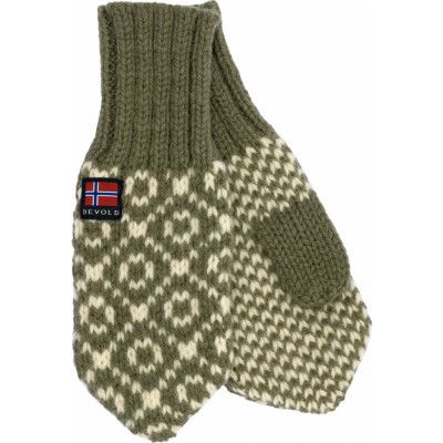 Devold Svalbard Mittens Olive/Offwhite