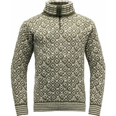 Devold Unisex Svalbard Wool Zip Neck  Olive/Offwhite