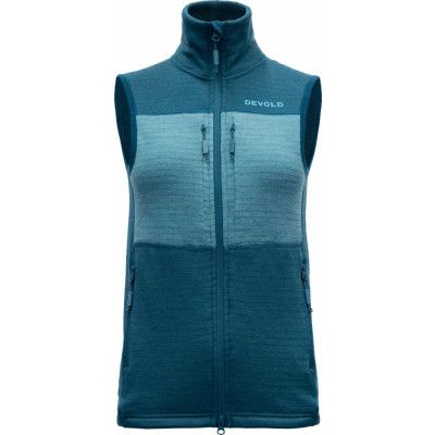 Women's Egga Grid Merino Vest FLOOD/MOON