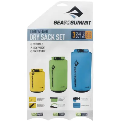 Sea to Summit Dry Sack Lightweight 3-Piece Set 1L , 2L , 4L Yellow/Green/Blue