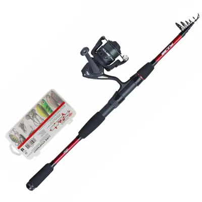 Berkley Pulse Tele haspelset med flätlina + jiggsortiment 210 cm 5-20 g