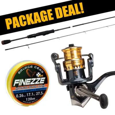 Savage Gear SG2 Micro + Abu Garcia Carabus haspelset med flätlina (UL)