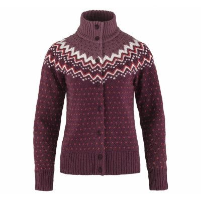 Övik Knit Cardigan W, Dark Garnet, Xs,  Sweatshirts