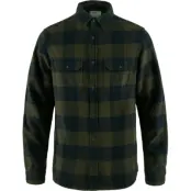 Fjällräven Men's Övik Heavy Flannel Shirt Deep Forest-Dark Navy