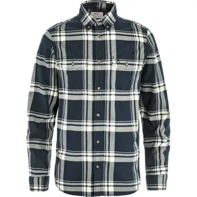 Fjällräven Men's Övik Lite Flannel Shirt Dark Navy-chalk White