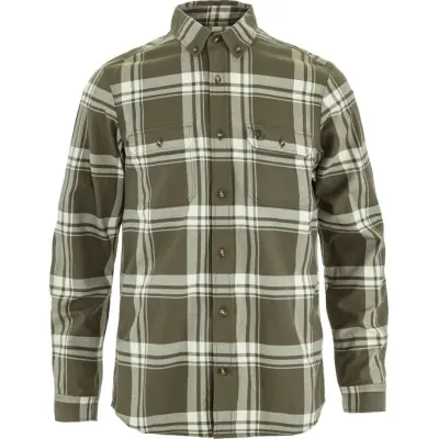Fjällräven Men's Övik Lite Flannel Shirt Laurel Green-chalk White