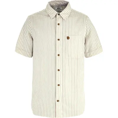 Fjällräven Men's Övik Travel Shirt Short Sleeve Chalk White-sand Stone