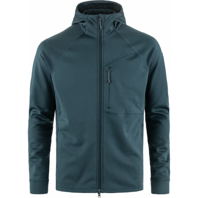 Fjällräven Men's Abisko Grid Fleece Hoodie Mountain Blue