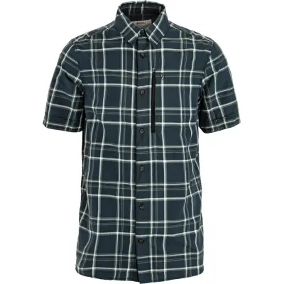Fjällräven Men's Abisko Hike Shirt Short Sleeve Dark Navy-chalk White